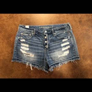 American Eagle distressed jean shorts size 10.
